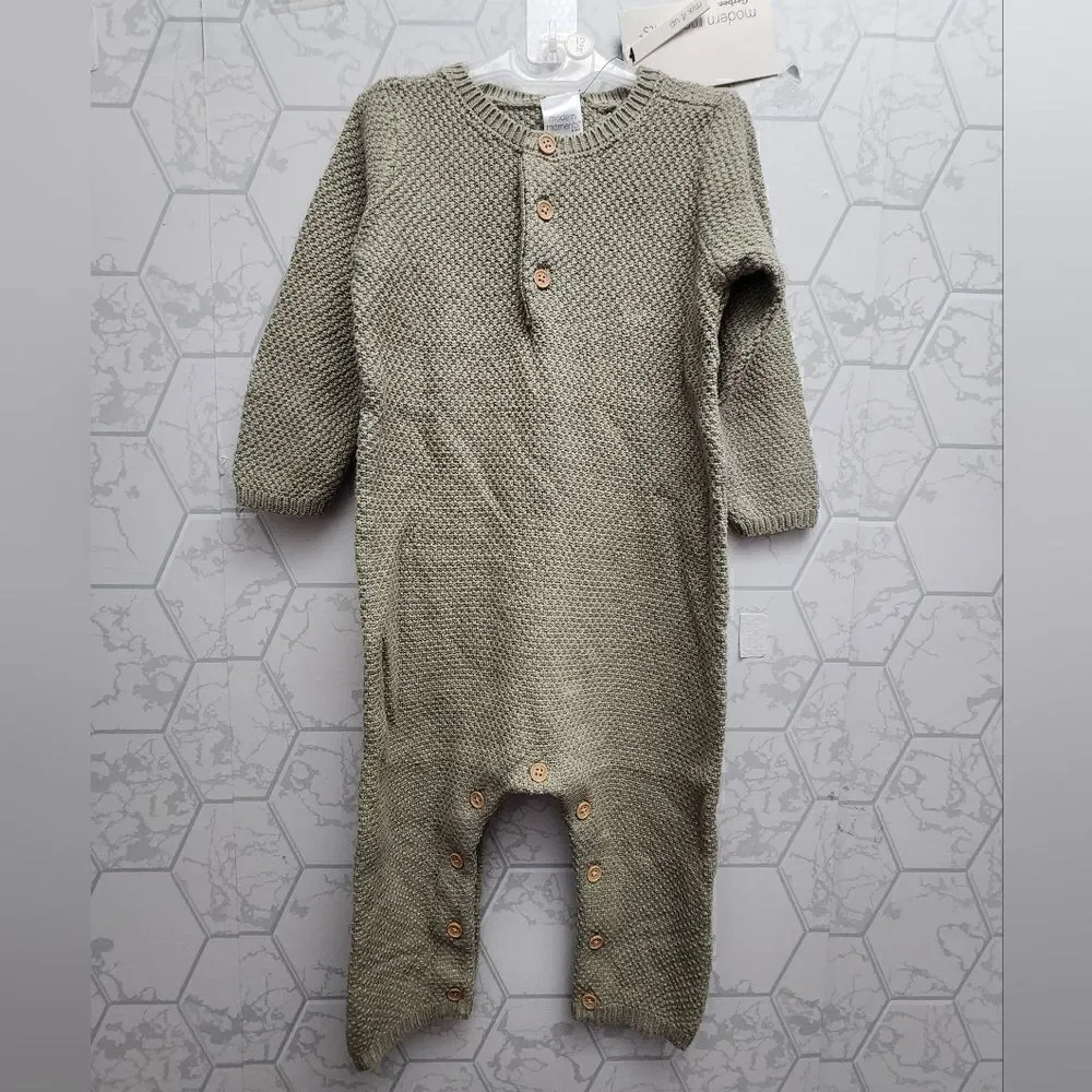 Nwt Modern Moments by Gerber Baby Boy, Baby Girl, & Unisex Sweater Knit Coverall